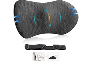 FOUSUPDT Lumbar Support Pillow for Office Chair and Car Seat, Lumbar Pillow with Adjustable Strap, Memory Foam Back Pillow for Lower Back Pain Relief, Back Support for Sitting, Resting, Driving, Traveling