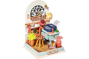 Rolife DIY Miniature Kit Mini Building Dollhouse Study, Miniverse Lifestyle Mini Bookshelf Decoration, DIY Hobbies for Crafts