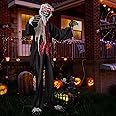 Tangkula 8.2 FT Halloween Animatronic Werewolf, Scary Animated Prop with Howling Sounds, Red Flashing Eyes & Poseable Arms, Standing Werewolf Decoration for Porch, Yard & Garden, Sound Activated