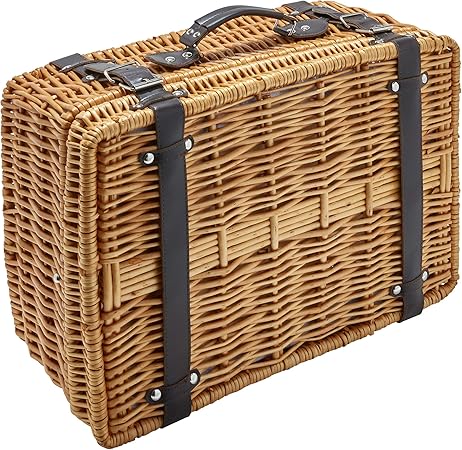 Amazon Com Hoan 5249894 Picnic Basket Set With Utensils And Dinnerware 4 Person Assorted Garden Outdoor