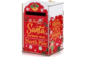 Chinco Christmas Letters to Santa Mailbox - North Pole Delivery Decoration for Outside Home Classroom - Kids Gift Wish List Red (Elves)