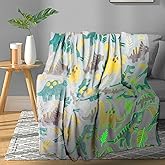Glow in the Dark Dinosaur Fleece Blanket - Kids & Toddler Size 30"x40" for Boys