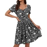 Women's Halloween Ruched Mini Costume Elastic Waistband Sweetheart Neckline Vintage 1950s Swing Dress Black Spider Web XL