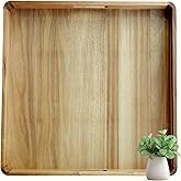 22inch Large Ottoman Tray for Big Ottoman Coffee Table, 22" Oversized Square Wooden Tray Living Room, Big Rectangle Wooden Serving Tray with Huge Handles for Party Dinner Decorative