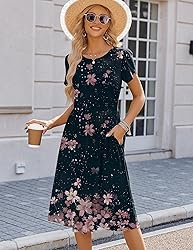 HOTOUCH Sundress with Pockets Womens Tshirt Dress