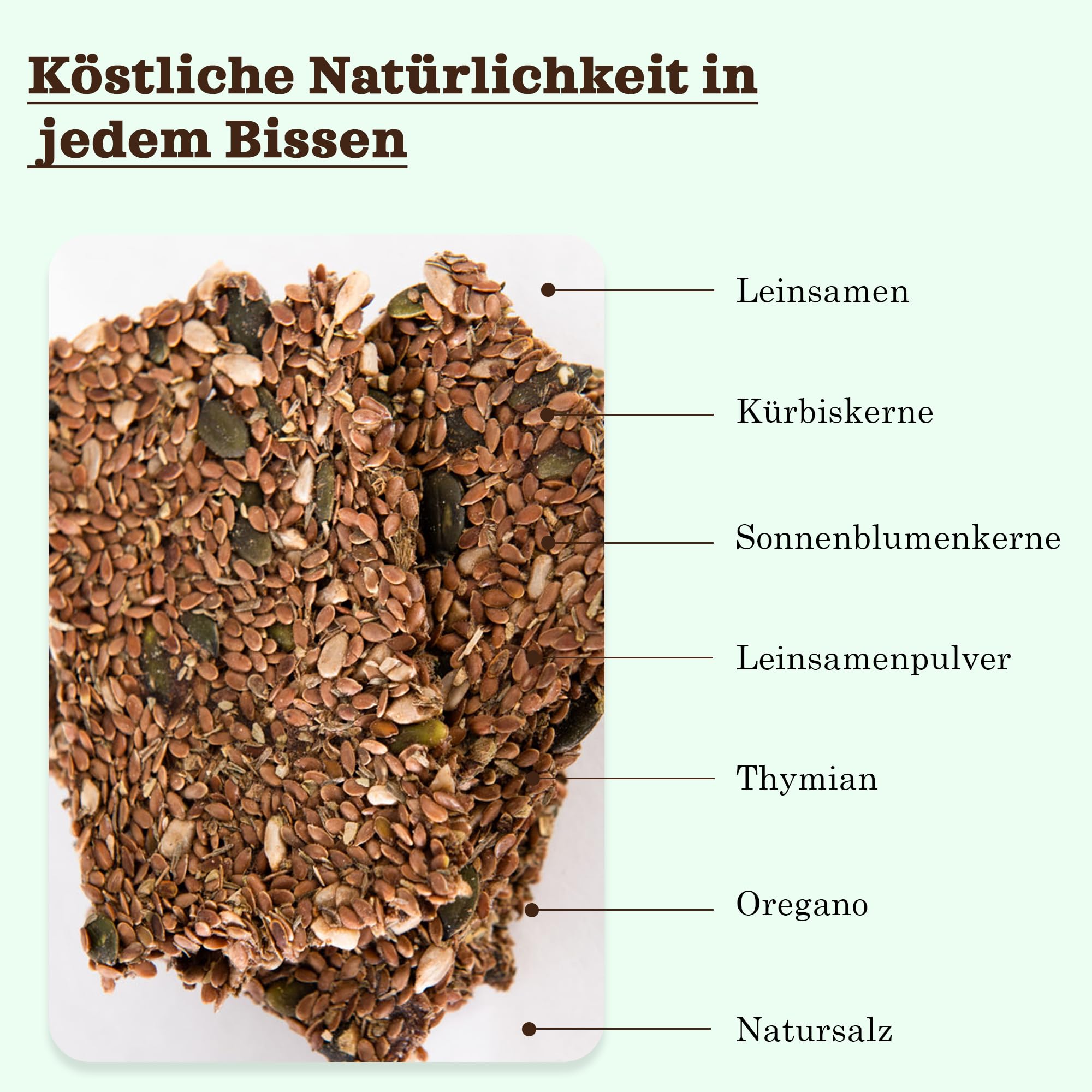 Elly Momberg Bio Leinsamen Cracker mit Saaten & Kräutern 90g (Kräuter & Samen) – Keto, Low Carb, Glutenfrei, Vegan, Ohne Zuckerzusatz – Rohkost Knäckebrot, Ballaststoffreich, Gesunder Snack 3