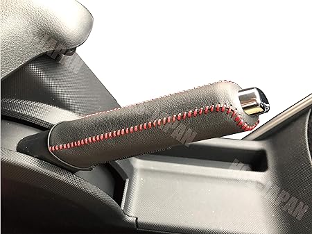 Amazon 2年保証 ライズ ロッキー用 本革 サイドブレーキカバー 赤ステッチ トヨタ ダイハツ Raize Rocky 本皮 レザーカバー キーケース キーカバー サイドブレーキ 赤ステッチ シフトノブ 車 バイク