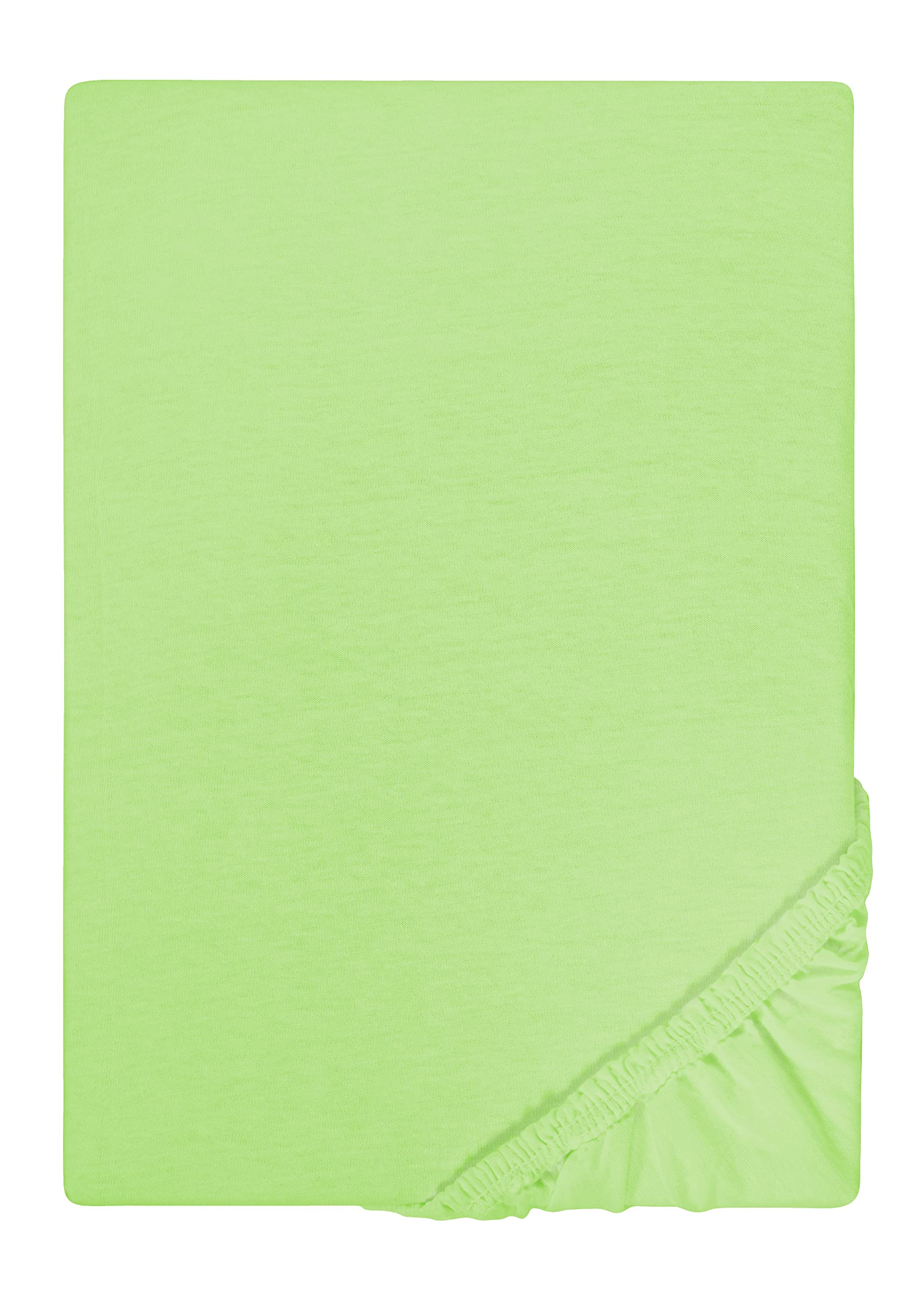 Biberna Jersey Stretch Fitted Bed Sheet, light green, 140 x 200 cm - 160 x 200 cm