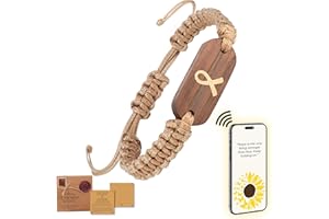 DEARMINE Handmade Breast Cancer Bracelets for Women with NFC - Inspirational Ribbon Bracelet - Cancer Survivor Gifts for Woman - Best Friend Gift for Motivation and Get Well Support