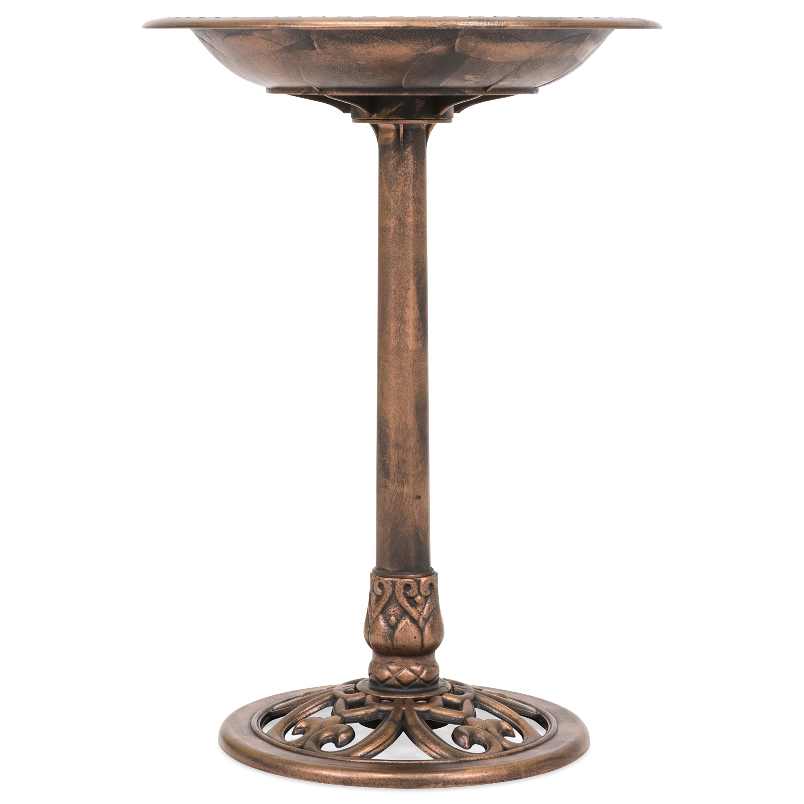 Best Choice Products Outdoor Garden Pedestal Bird Bath Vintage Decor - Copper