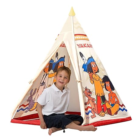 John 78607 - Yakari Tipi Zelt - Indianerzelt, Wigwam, Spielzelt, Kinderzelt, Spielhaus mit gedrucktem Motiv für Kinder