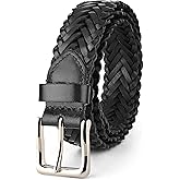 F&L CLASSIC Leather Braided Belts for Men - Mens Casual Woven Leather Belt for Dress Pants