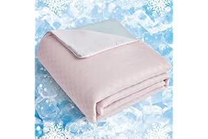 Ailemei Direct Cooling Comforter for Hot Sleepers,Full/Queen Size Cooling Blanket for Night Sweats, Summer Cool Lightweight Breathable Cooling Blankets,Q-Max > 0.5,79" x 90", Pink