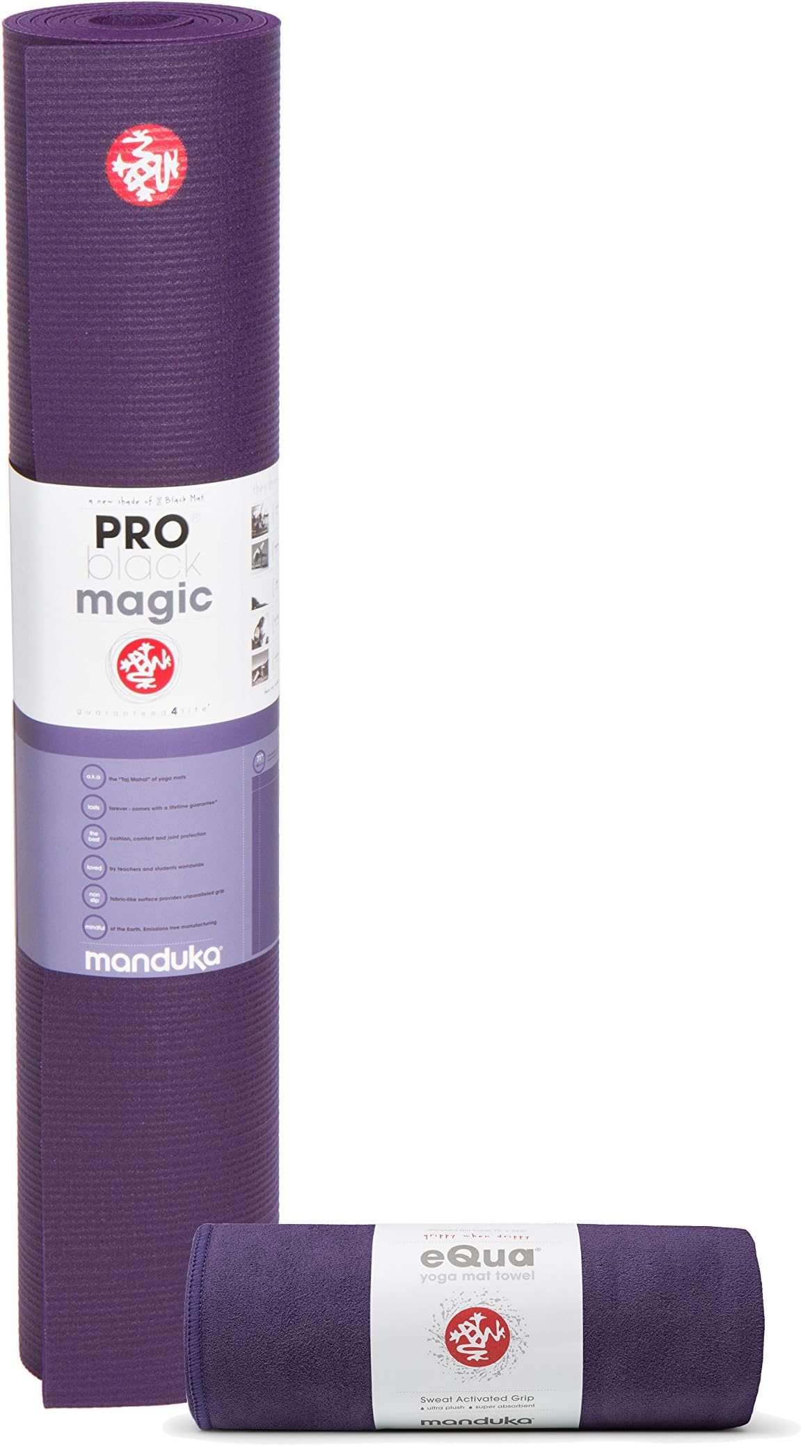 Manduka Pro Yoga Mat & eQua Yoga Towel Set, Magic/Magic