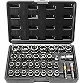 VEVOR Bolt Extractor Set, 29-Piece Bolt and Nut Remover Set, 6mm to 10mm, 13/32" to 3/4", CR-MO Steel Extraction Socket Set w