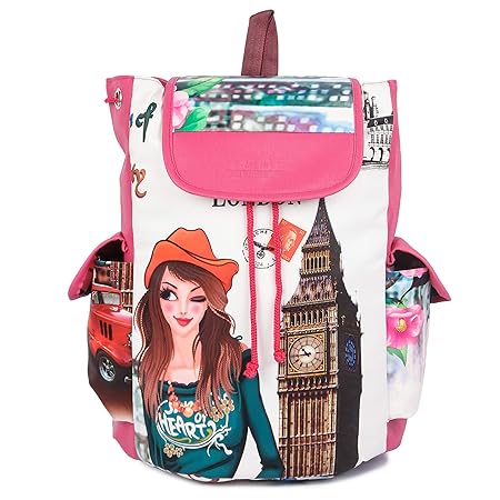 Regalia Womens Casual Pu Leather Pink Backpack
