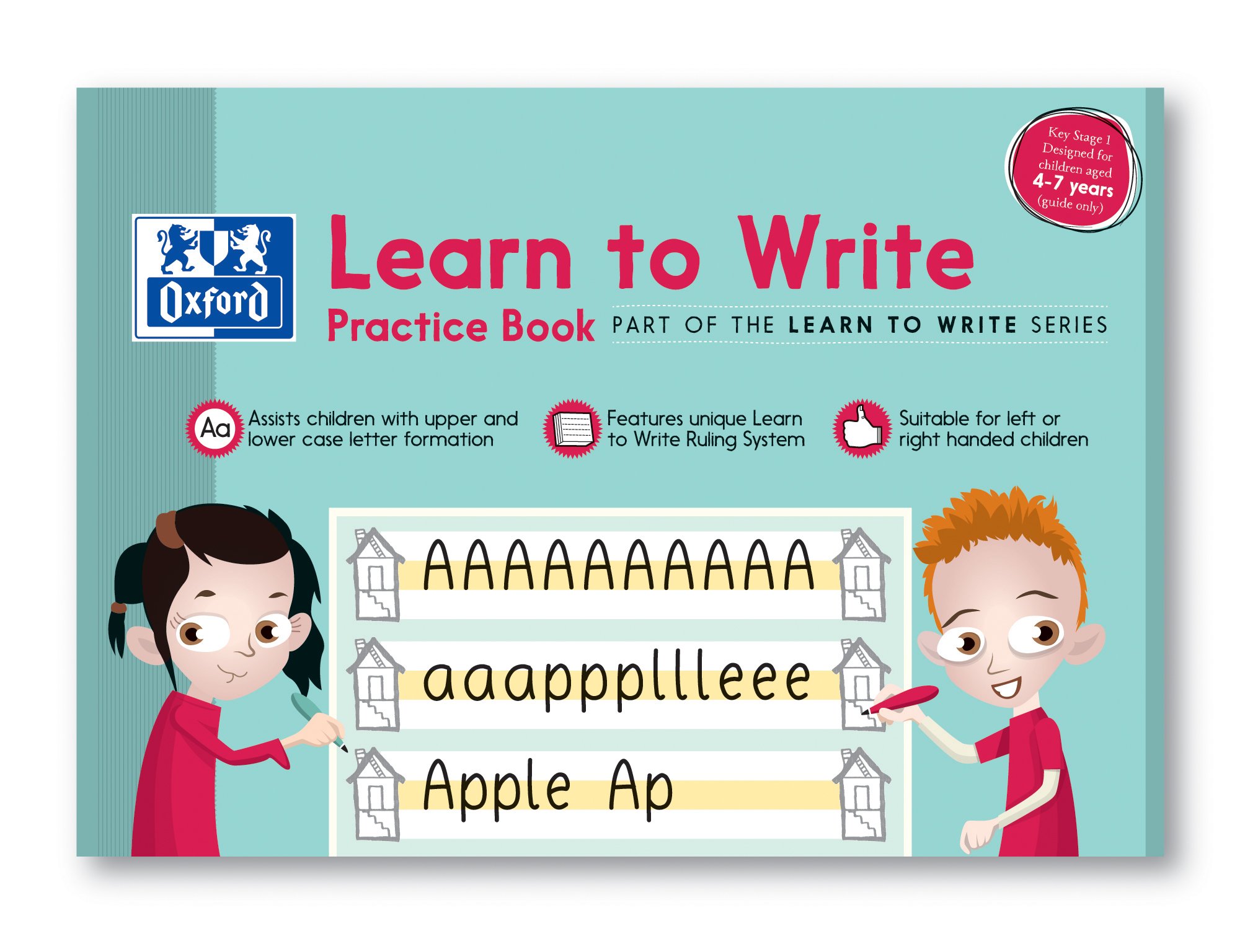 Oxford A4 210 x 297 mm "Ages 4-7 Years" Learn to Write Practice Book with 32 Pages, 100080229