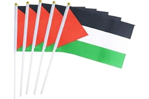 KIND GIRL 25 Pack Hand Held Small Mini Flag Palestine Flag Palestinian Flag Stick Flag Round Top National Country Flags,Party Decorations Supplies For Parades,World Cup,Festival Events,International Festival
