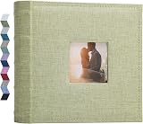Vienrose Photo Album 200 Pockets 6x4 Linen Cover Memo Spaces Green