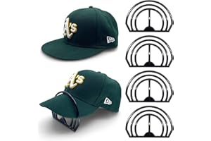 Modern JP Hat Brim Bender (4-Pack) - Perfect Hat Curving Band, Steaming Optional - Convenient Hat Shaper Design with Dual Option Hat Bill Bender Slots - USA Patented, Black