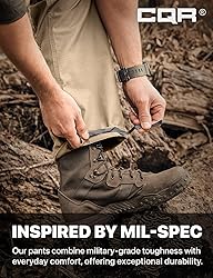 CQR Men's Military Cargo Pants, Water Resistant