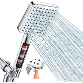 MakeFit Filtered Shower Head - 6 Modes High Pressure Handheld Shower Head with Filter Mineral Beads, Detachable Handheld Showerhead Set with Stainless Steel Hose and Shower Arm Bracket