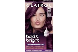 Clairol Bold & Bright Permanent Hair Dye, V3 Intense Passion Plum Hair Color, Pack of 1