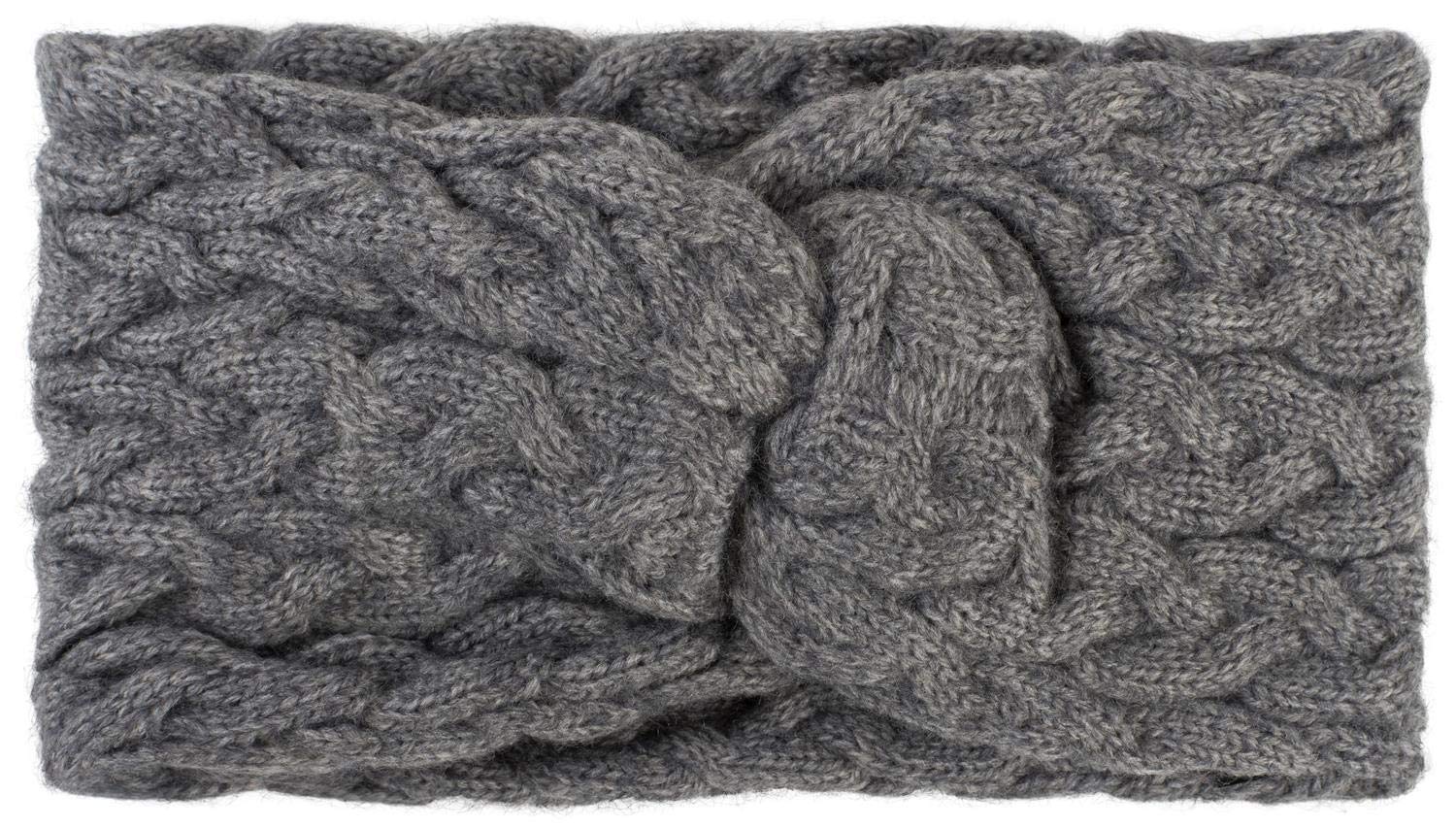 styleBREAKER women cable knit headband with twist knot, cable stitch, hairband, headband 04026044, color:Dark Grey โ image 1
