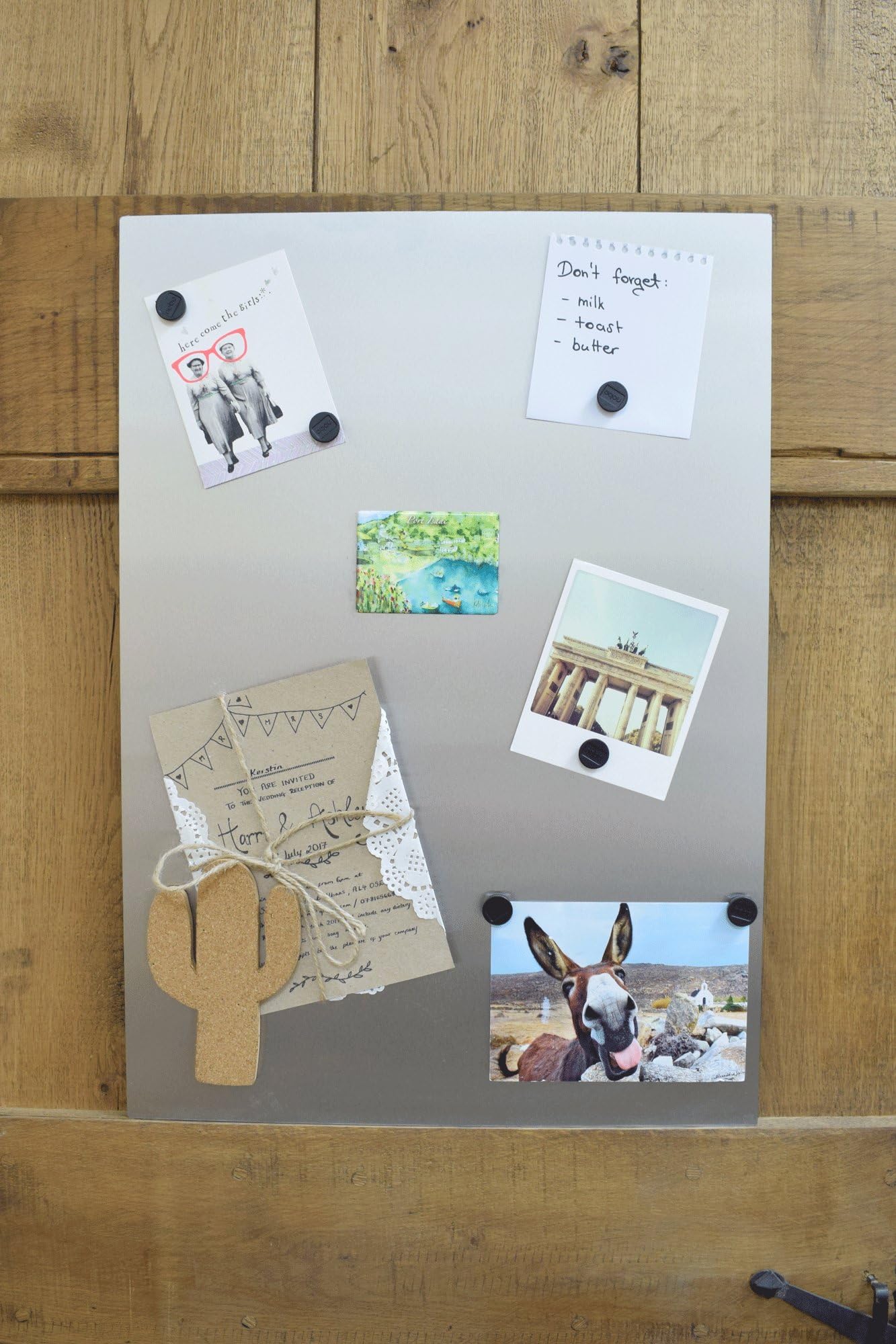 Stainless Steel Magnetic Memo Board (A2 420x595mm with Holes)