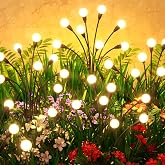 Cnuoky 6 Pack Solar Garden Lights 48 LED, Solar Lights Outdoor Waterproof IP65, Decorative Garden Lights Solar Powered for Yard Patio Pathway Decor, Outside Fairy Firefly Lights Garden Gifts