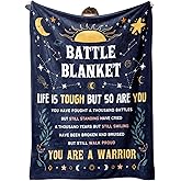 SteadStyle Cancer Care Gifts for Women, Get Well Soon Gifts Blanket 60''x 80'' for Her Him, Cancer Fighter Inspirational Quote Chemo Patient Gift - Meaningful Caring Message Battle Blanket