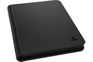 Rayvol Premium 1000+ Pockets Card Binder, 16-Pocket Ringless Trading Card Album Folder - Side Loading UltraSonic-161024 Tech Zip Binder for TCG -Black