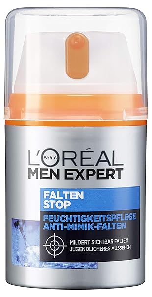 L'Oreal Men Expert Falten Stop Gesichtscreme (mit hochdosierter Anti-Aging Wirkung und Feuchtigkeitspflege, Soforteffekt gege
