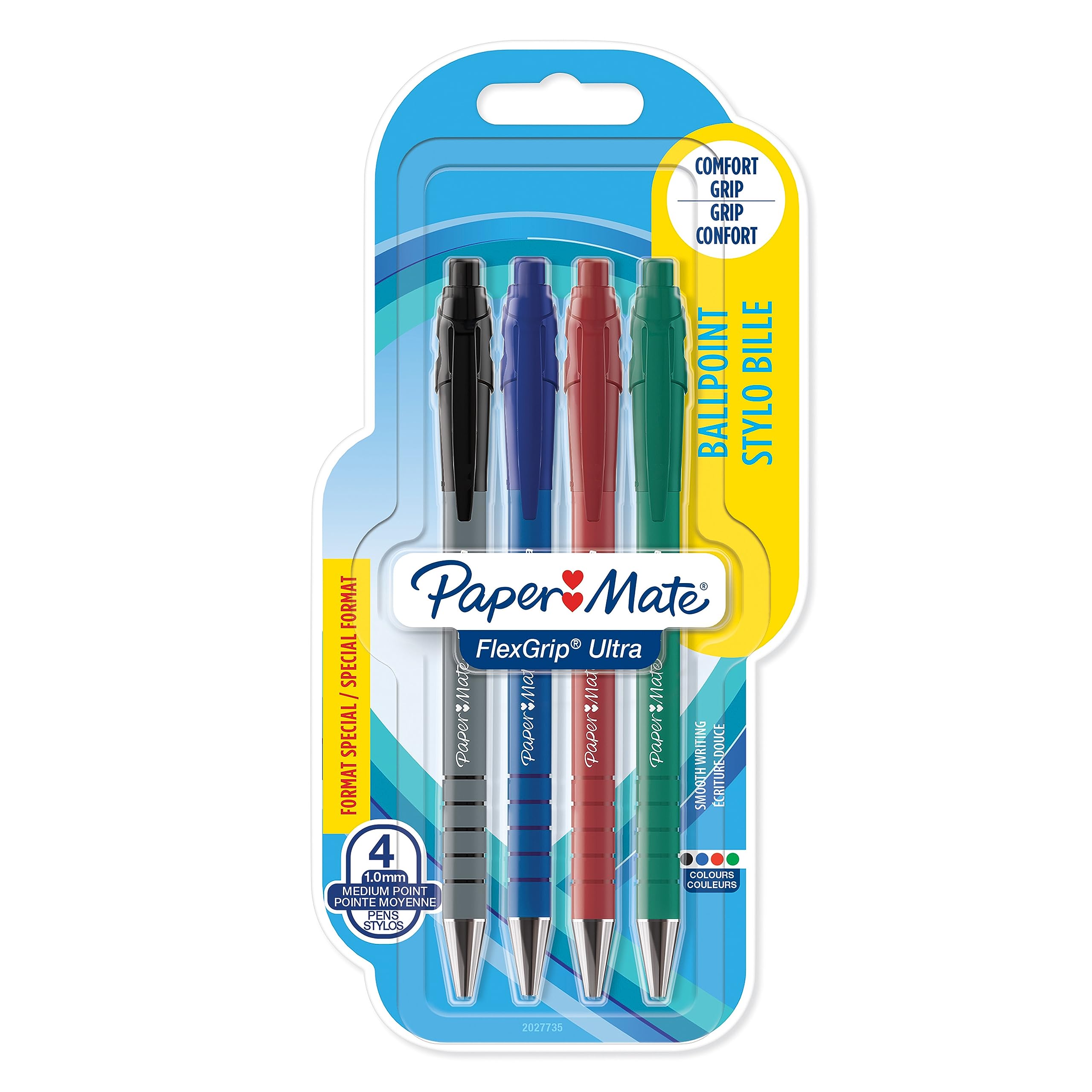 Paper Mate 2027735 Flex Grip Ultra Retractable Ballpoint Pen (Pack of 4)