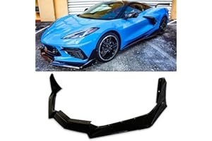 AUTRAGO for Chevrolet Corvette C8 Z51 2020-2024 Front Bumper Lip Splitter (Gloss Black)