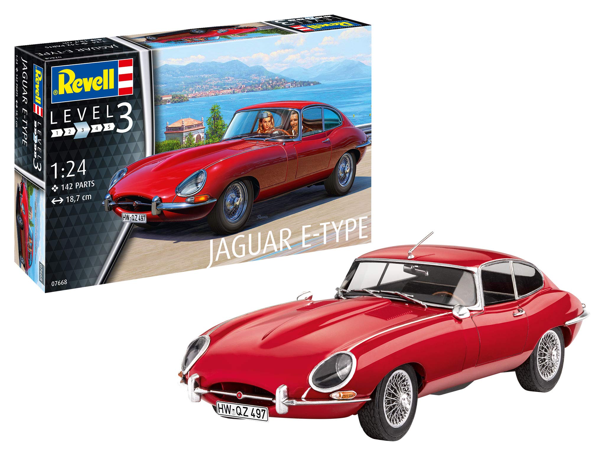 Revell 07668 Jaguar E-Type (Coupé) 1:24 Scale Unbuilt/Unpainted Plastic Model Kit