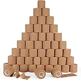 48 Pack Self Adhesive Bandage Wrap, 2” x 5 Yards Cohesive Medical Tape Elastic Grip Tape Black Sports Tape Athletic for Ankle, Wrist Sprains, Pet First Aid (Brown)