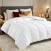 Utopia Bedding Comforters King Size, All Season Duvet Insert, Down Alternative Box Stitched Bed Comforter with Corner Tabs, Machine Washable (White)