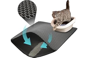ZuHucpts Large Cat Litter Mat Trapper -90 x 61 cm1 Pack Honeycomb Double Layer Litter Mat -Traps Messes, Easy Clean and Durab