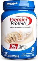Premier Protein Powder, Vanilla Milkshake, 30g Protein, 1g Sugar, 100% Whey Protein, Keto Friendly, No Soy, Gluten Free, 23.3