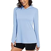 MAGCOMSEN Women's UPF 50+ Sun Protection Hoodie Long Sleeve Hiking Fishing Outdoor Shirt Quick Dry Lightweight Hoodie