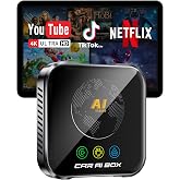 ZYW Magic AI Box Wireless CarPlay Adapter, Fast Car Video Box Plug &amp; Play, Easy Setup, Supports Equalizers Netflix/YouTube/TF Card and More for OEM Wired CarPlay/Android Auto Cars(Gray)