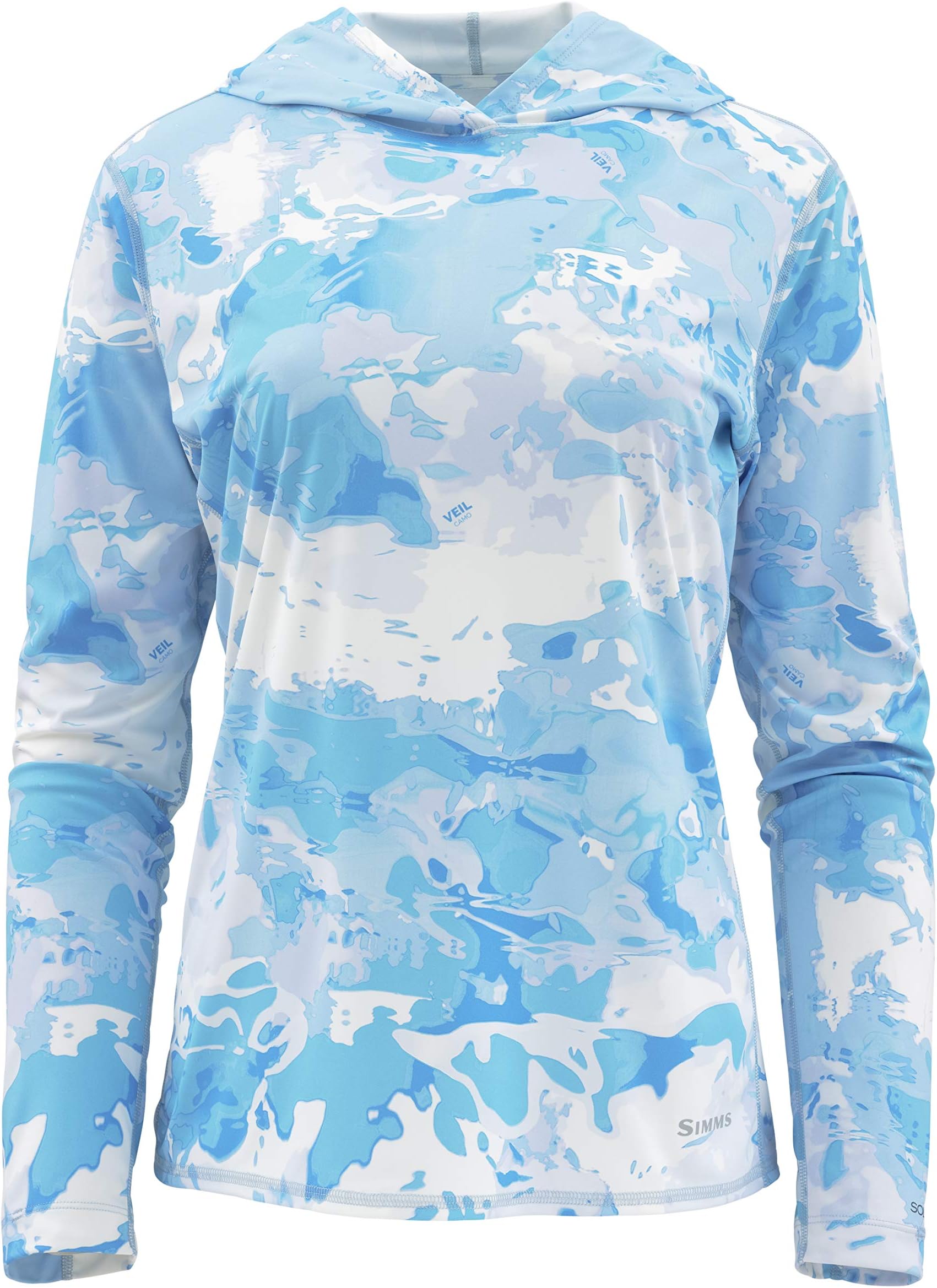Simms Solarflex UPF 50+ Printed Hoody Shirt – Ladies Long Sleeve Sun Protection Fishing Shirt – Lightweight, Breathable, Moisture Wicking & Anti Odor