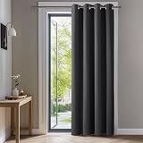 Deconovo Thermal Blackout Curtain 132x214 Grey Eyelet Panel Door Window