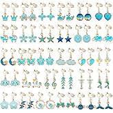 NEWITIN 30 Pairs Clip on Earrings for Women Hypoallergenic Earring Dress up Jewelry Non Piercing Earring Set Clip on Cute Pink Earrings for Women