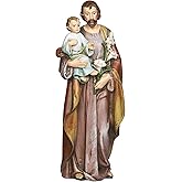 Joseph's Studio by Roman - St. Joseph and Child Jesus Figure, Renaissance Collection, 6.25" H, Resin and Stone, Religious Gift, Decoration, Collection, Durable, Long Lasting