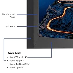 ArtToFrames 17x29 Inch Black Picture Frame, This