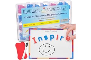 INSPIRED THINKERS 238 Pcs Magnetic Alphabet Letters – ABC Magnet Set for Toddlers 1-3 – Alphabet Fridge Toy for Kids Learning & Spelling – Strong Letter Set for Whiteboard, Refrigerator & Educational Use