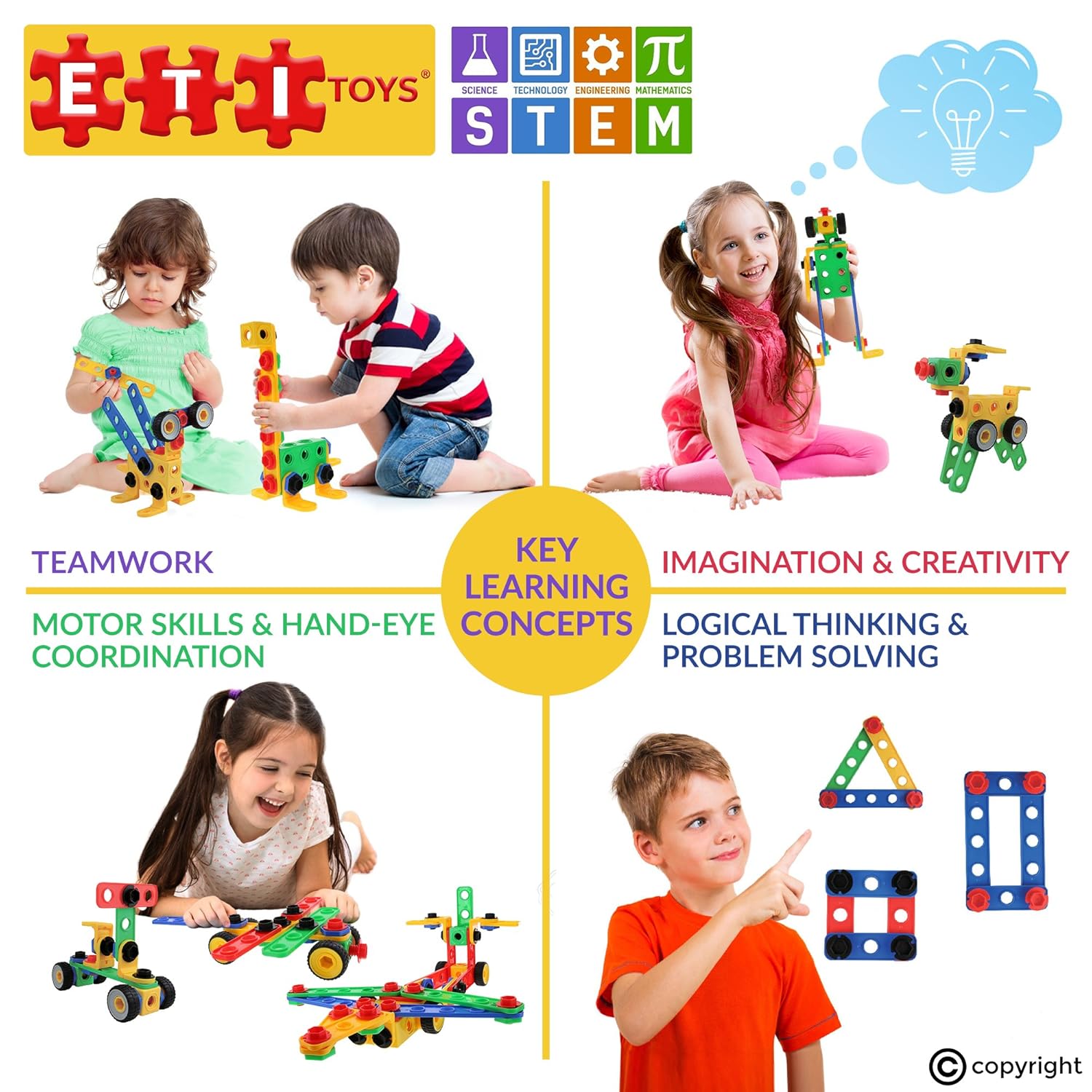 ETI Toys STEM Learning Original 101 Piece Educational ETI Toys STEM Learning Original 101 Piece Educational