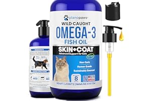 Omega 3 Fish Oil for Cats - Better Than Salmon Oil for Cats - Kitten Vitamins and Supplements - Cat Health Supplies - Cat Dan